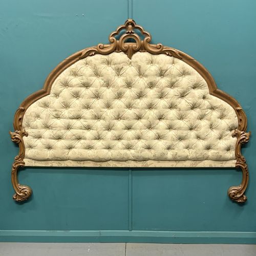 19th century kingsize wall mounted headboard - CATEGORY: ANTIQUE BEDS - DATED 19TH CENTURY