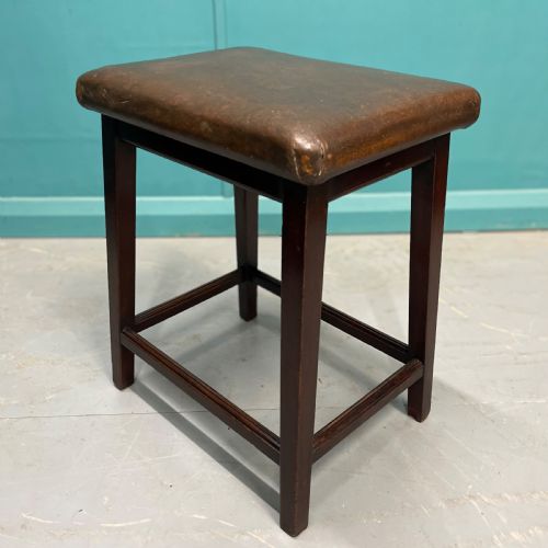 VICTORIAN LEATHER TOP STOOL - ADDITIONAL PHOTO 2