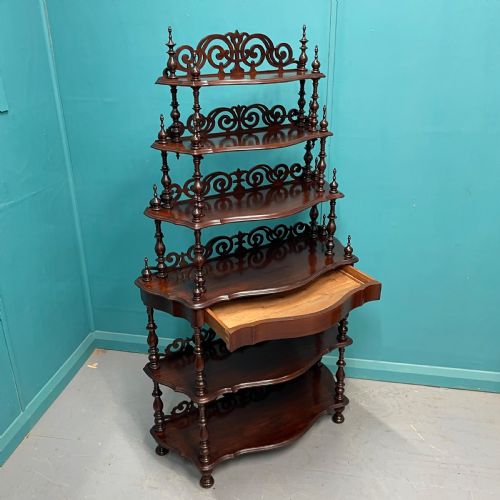 19TH CENTURY SERPENTINE WATERFALL BOOKCASE - ADDITIONAL PHOTO 1