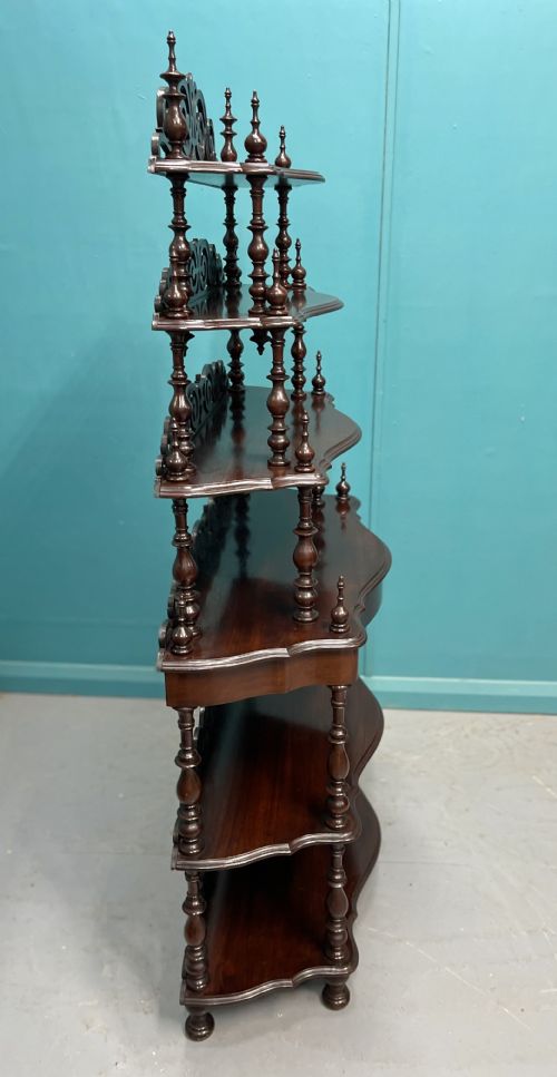 19TH CENTURY SERPENTINE WATERFALL BOOKCASE - ADDITIONAL PHOTO 3