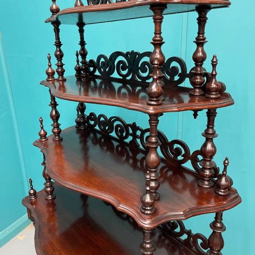 19TH CENTURY SERPENTINE WATERFALL BOOKCASE - ADDITIONAL PHOTO 4