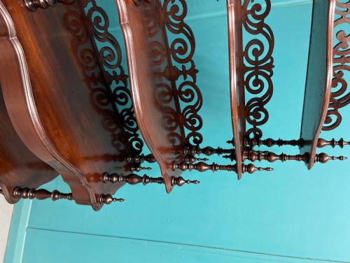 19TH CENTURY SERPENTINE WATERFALL BOOKCASE - ADDITIONAL PHOTO 5