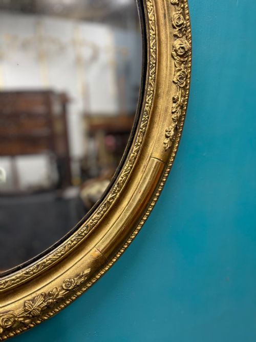 LARGE PAIR OF FRENCH OVAL GILT MIRRORS - ADDITIONAL PHOTO 3