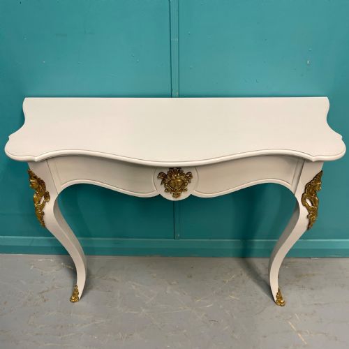 PAIR OF FRENCH PAINTED CONSOLE TABLES WITH MOUNTS - ADDITIONAL PHOTO 7