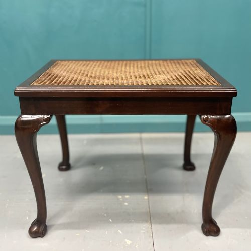 EDWARDIAN MAHOGANY AND CANE DRESSING TABLE STOOL - ADDITIONAL PHOTO 1