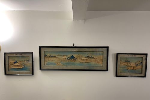 TRIPTYCH CHINESE DIORAMA OF SEASCAPES AND PAVILIONS - ADDITIONAL PHOTO 1