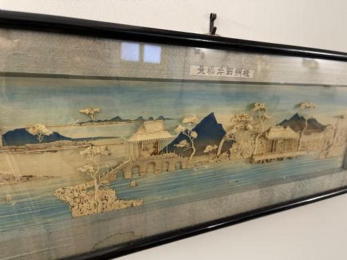 TRIPTYCH CHINESE DIORAMA OF SEASCAPES AND PAVILIONS - ADDITIONAL PHOTO 7