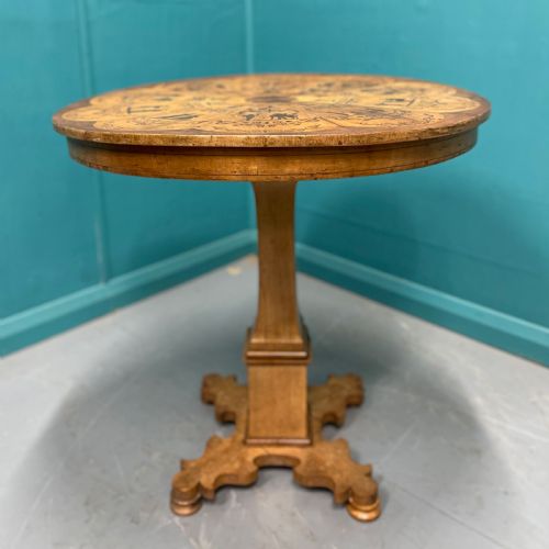 19th century italian marquetry gueridon centre table - CATEGORY: ANTIQUE TABLES - DATED 19TH CENTURY