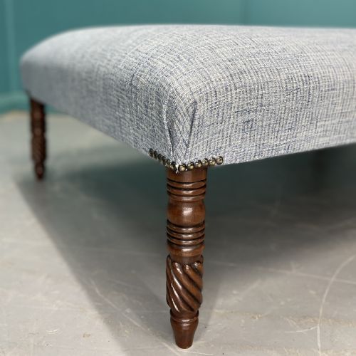 LARGE NEWLY UPHOLSTERED CENTRE FOOTSTOOL - ADDITIONAL PHOTO 6