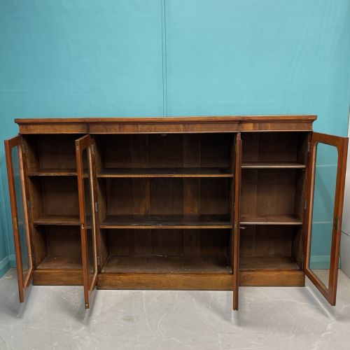 ANTIQUE WALNUT BREAKFRONT BOOKCASE CREDENZA - ADDITIONAL PHOTO 7