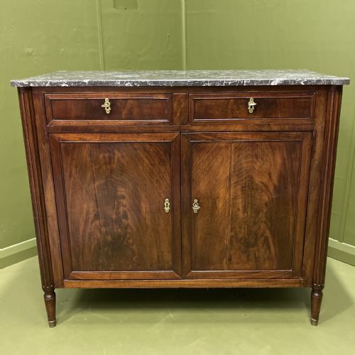 19th century french marble top buffet server - CATEGORY: ANTIQUE SIDEBOARDS - DATED 19TH CENTURY