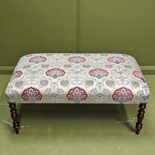 NEWLY UPHOLSTERED CENTRE FOOTSTOOL - ADDITIONAL PHOTO 1
