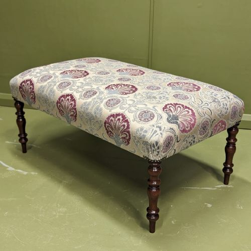 NEWLY UPHOLSTERED CENTRE FOOTSTOOL - ADDITIONAL PHOTO 3