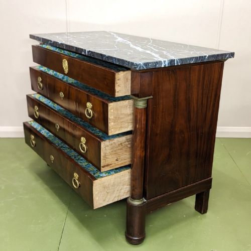 FRENCH EMPIRE STYLE MARBLE TOP COMMODE - ADDITIONAL PHOTO 2