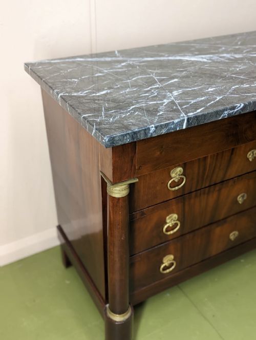 FRENCH EMPIRE STYLE MARBLE TOP COMMODE - ADDITIONAL PHOTO 3