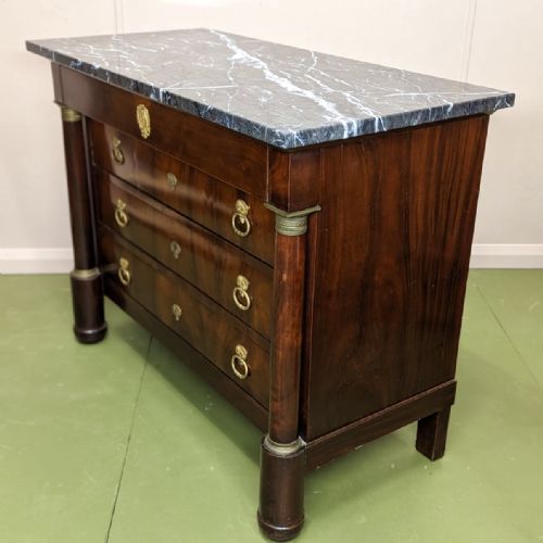 FRENCH EMPIRE STYLE MARBLE TOP COMMODE - ADDITIONAL PHOTO 6