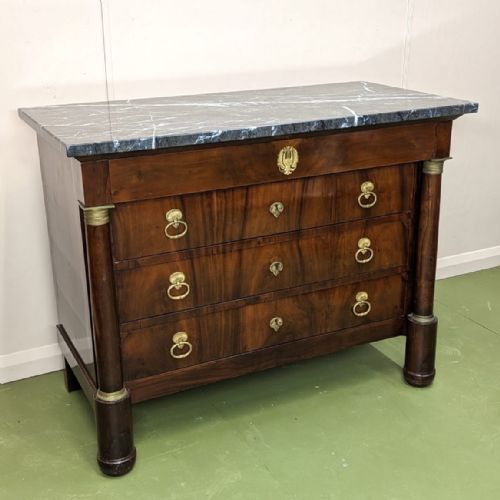 FRENCH EMPIRE STYLE MARBLE TOP COMMODE - ADDITIONAL PHOTO 7