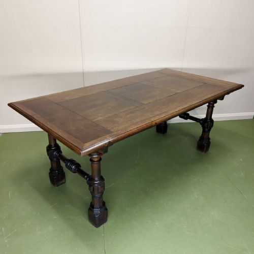 ENGLISH OAK PANELLED LIBRARY TABLE - ADDITIONAL PHOTO 4