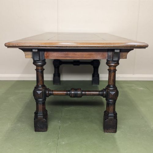 ENGLISH OAK PANELLED LIBRARY TABLE - ADDITIONAL PHOTO 5