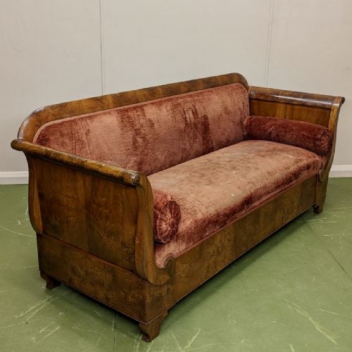 french 19th century scroll end sofa - CATEGORY: ANTIQUE SOFAS - DATED 1880