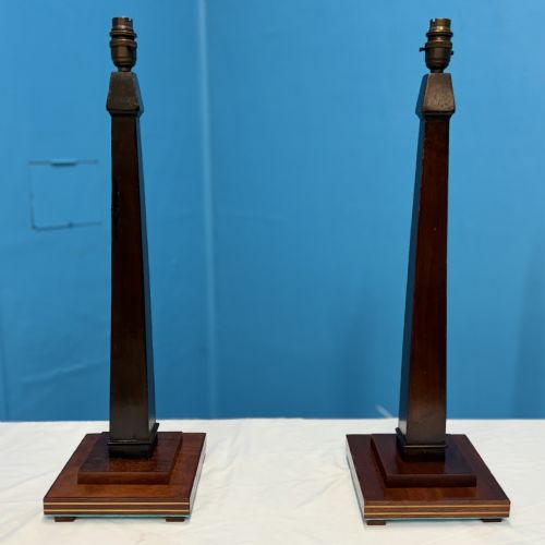 PAIR OF GEORGIAN COLUMN STYLE LAMPS - ADDITIONAL PHOTO 4