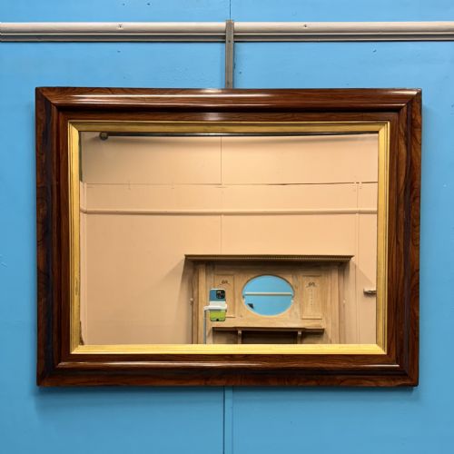19th century rosewood overmantle mirror - CATEGORY: ANTIQUE MIRRORS - DATED 19TH CENTURY