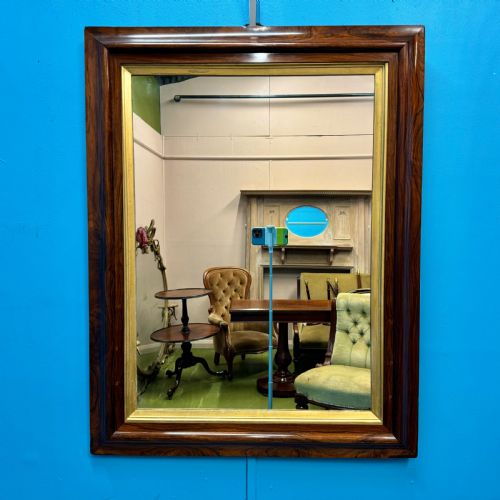 19TH CENTURY ROSEWOOD OVERMANTLE MIRROR - ADDITIONAL PHOTO 1