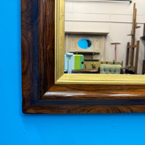 19TH CENTURY ROSEWOOD OVERMANTLE MIRROR - ADDITIONAL PHOTO 3