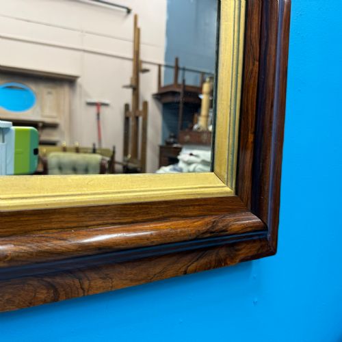 19TH CENTURY ROSEWOOD OVERMANTLE MIRROR - ADDITIONAL PHOTO 4