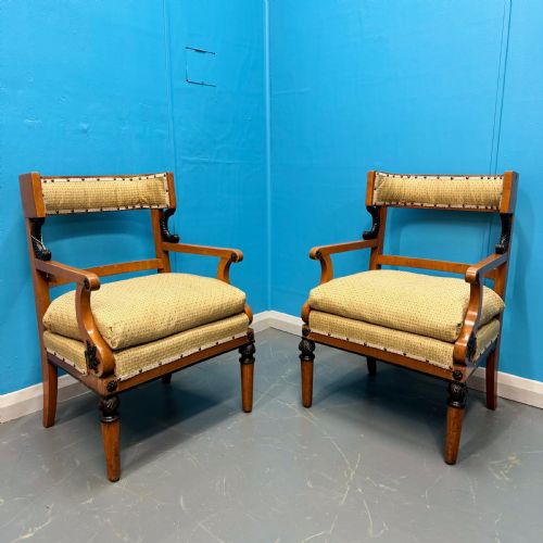 Pair of Biedermeier Style Occasional Chairs