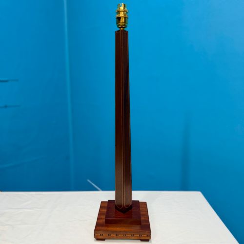 PAIR OF SHERATON STYLE INLAID COLUMN LAMPS - ADDITIONAL PHOTO 4