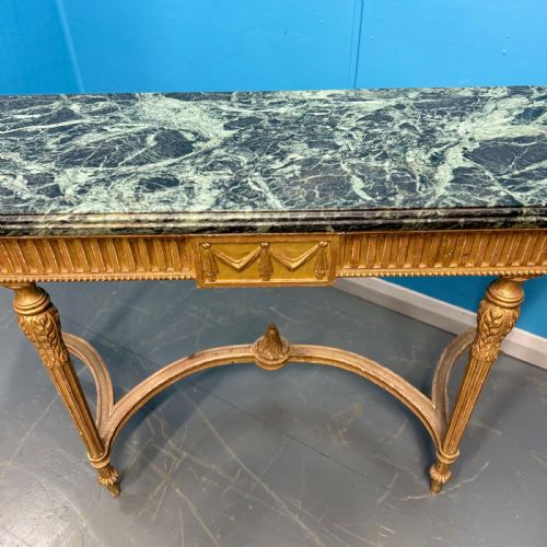 ADAMS STYLE GILT CONSOLE TABLE WITH MARBLE TOP - ADDITIONAL PHOTO 5
