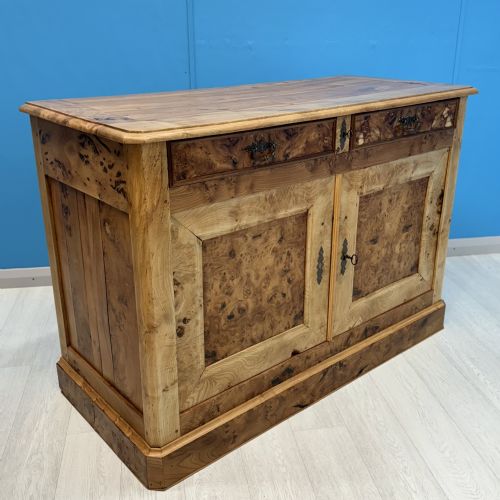 STRIPPED FRENCH BURR ELM DRESSER BASE - ADDITIONAL PHOTO 1