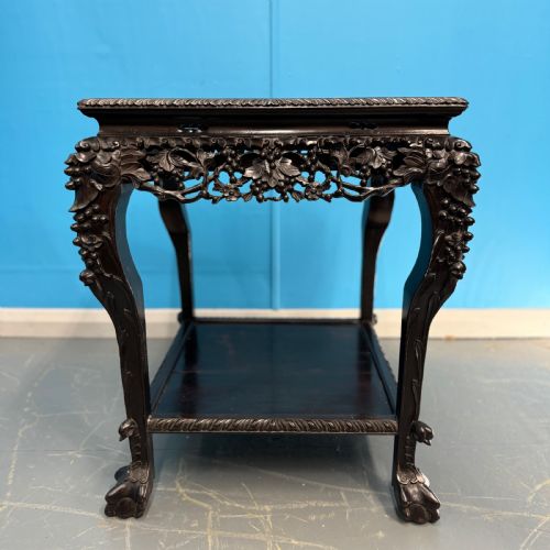 LARGE ANTIQUE CHINESE MARBLE TOP TABLE - ADDITIONAL PHOTO 1