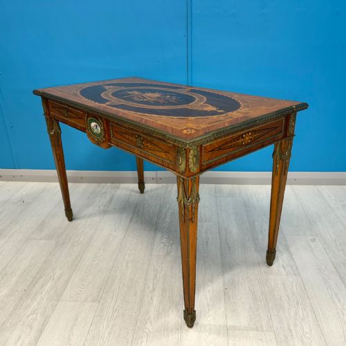 KINGWOOD MARQUETRY CENTRE TABLE WITH BRASS - ADDITIONAL PHOTO 6
