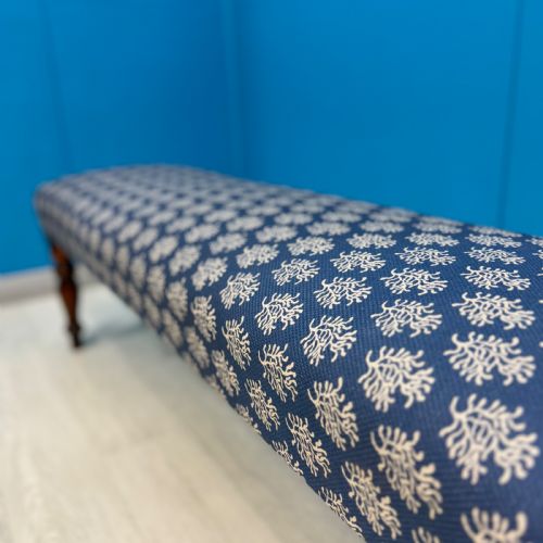 NEWLY UPHOLSTERED HALL BENCH STOOL - ADDITIONAL PHOTO 2