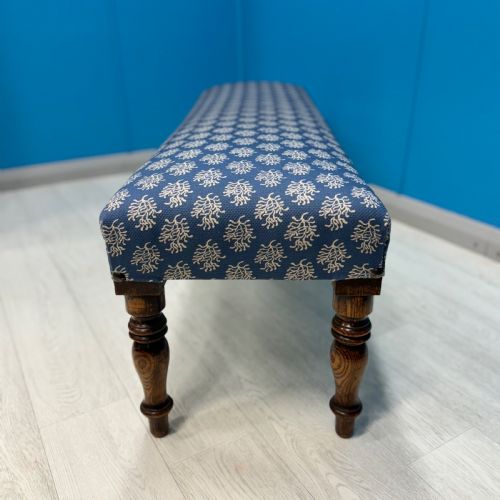 NEWLY UPHOLSTERED HALL BENCH STOOL - ADDITIONAL PHOTO 3