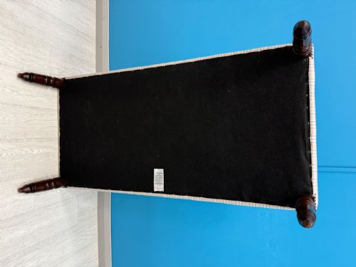 NEWLY UPHOLSTERED REGENCY FERN MOTIF BORDERED STOOL - ADDITIONAL PHOTO 5