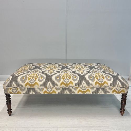 LARGE NEWLY UPHOLSTERED REGENCY FOOTSTOOL - ADDITIONAL PHOTO 2
