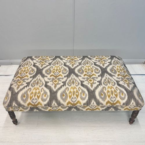 LARGE NEWLY UPHOLSTERED REGENCY FOOTSTOOL - ADDITIONAL PHOTO 3