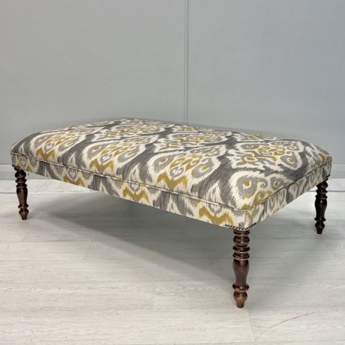 LARGE NEWLY UPHOLSTERED REGENCY FOOTSTOOL - ADDITIONAL PHOTO 4