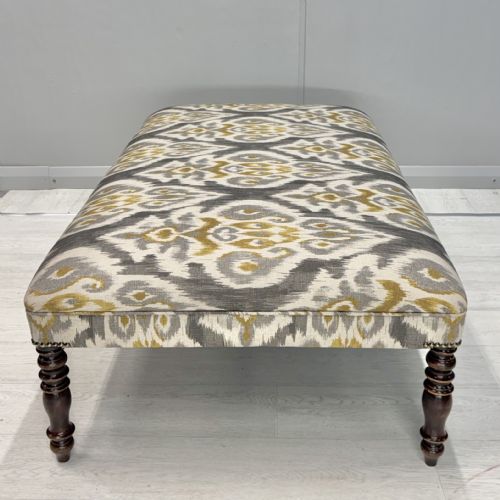 LARGE NEWLY UPHOLSTERED REGENCY FOOTSTOOL - ADDITIONAL PHOTO 5