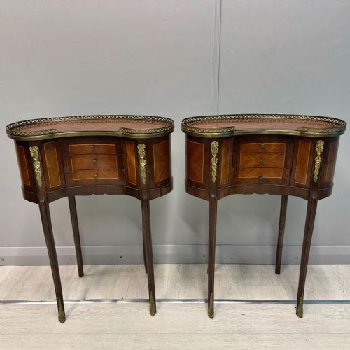 PAIR OF FRENCH KIDNEY STYLE SIDE TABLES - ADDITIONAL PHOTO 7