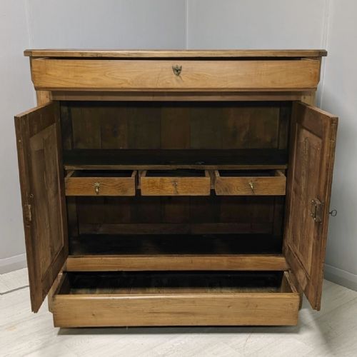 FRENCH CHERRY WOOD HOUSEKEEPERS CUPBOARD - ADDITIONAL PHOTO 2
