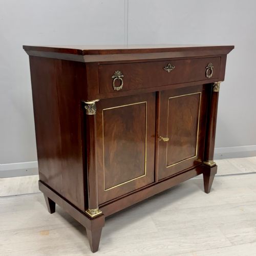 french empire mahogany and brass inlaid cabinet - CATEGORY: ANTIQUE SIDEBOARDS - DATED 19TH CENTURY