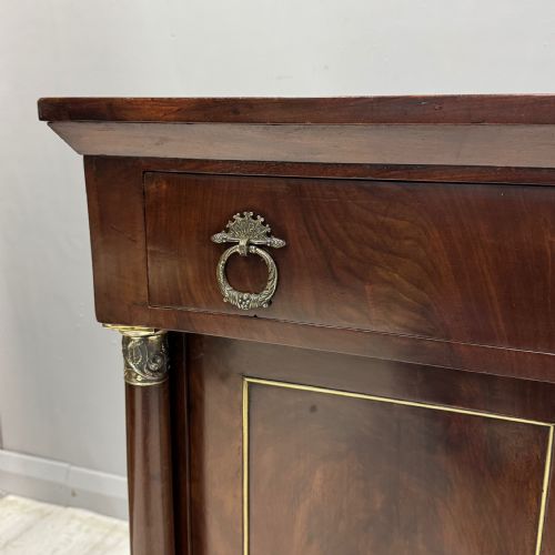 FRENCH EMPIRE MAHOGANY AND BRASS INLAID CABINET - ADDITIONAL PHOTO 2