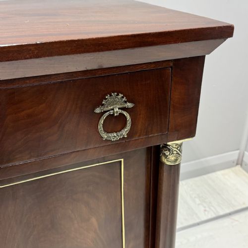 FRENCH EMPIRE MAHOGANY AND BRASS INLAID CABINET - ADDITIONAL PHOTO 3