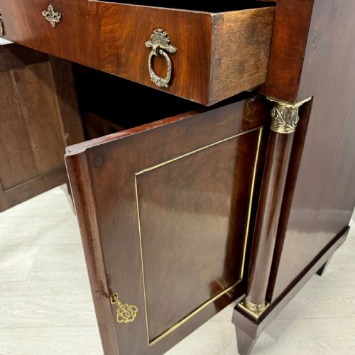 FRENCH EMPIRE MAHOGANY AND BRASS INLAID CABINET - ADDITIONAL PHOTO 7