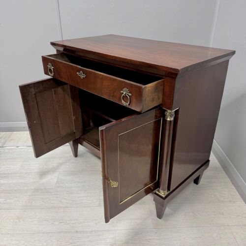 FRENCH EMPIRE MAHOGANY AND BRASS INLAID CABINET - ADDITIONAL PHOTO 8