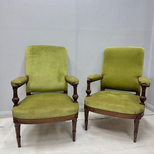 PAIR OF FRENCH OPEN ARMCHAIRS - ADDITIONAL PHOTO 2
